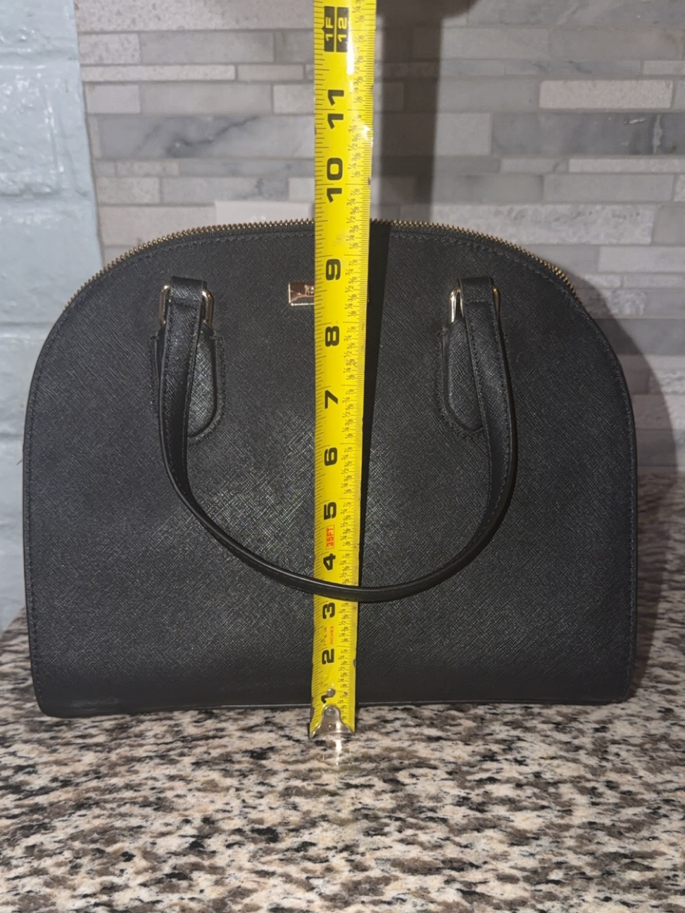 kate spade Black Saffiano Dome Satchel with Gold Hardware - Picture 5 of 7